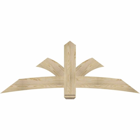 Ekena Millwork Davenport Rough Sawn Timber Gable Bracket, Douglas Fir, 72"W x 27"H x 2"D x 6"F, 9/12 Pitch GBW072X27X0206DAV00RDF